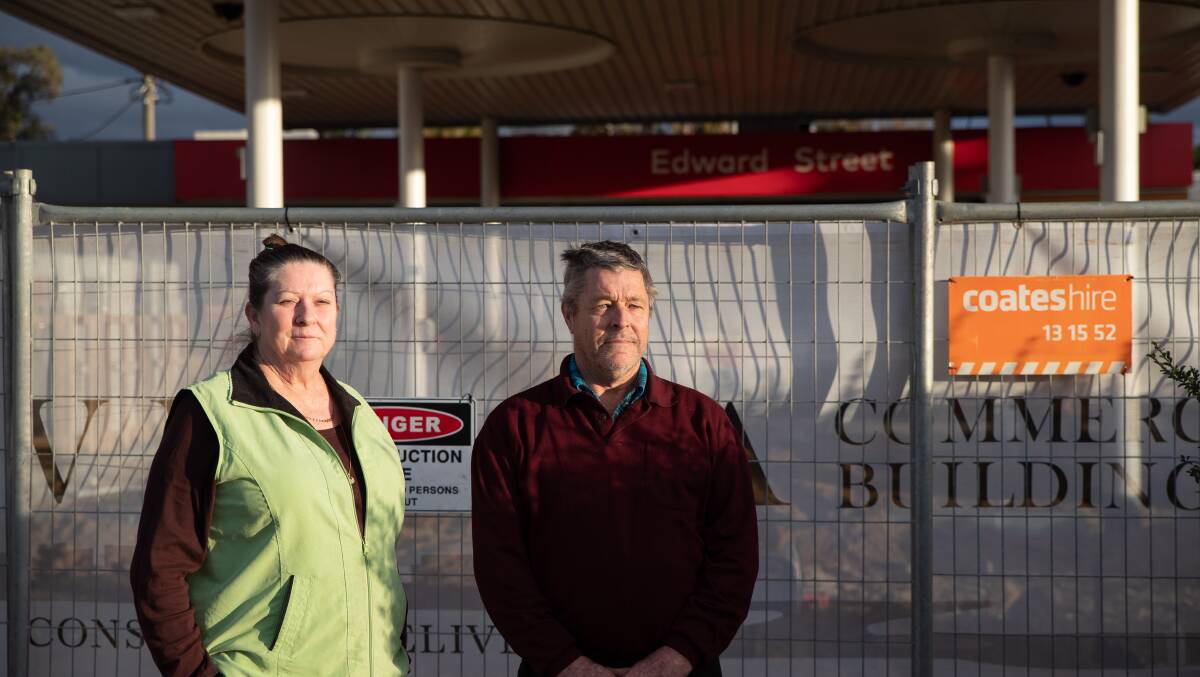 Brian Clarke and Moira Allen were given two and a half weeks' notice they would lose their jobs at Ampol on Edward Street after 21 and 14 years respectively. Picture by Madeline Begley