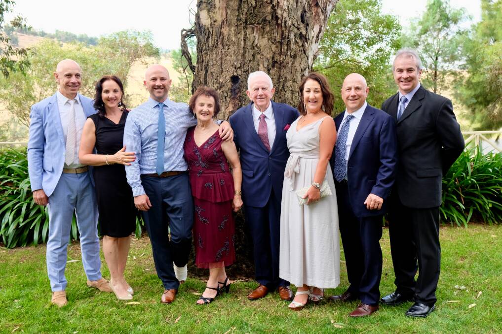 Noel and Maria Comerford (centre) pictured with their six children (from left) Paul, Anna, Nathan, Mary, David and Shane at a family wedding in February this year. Picture contributed