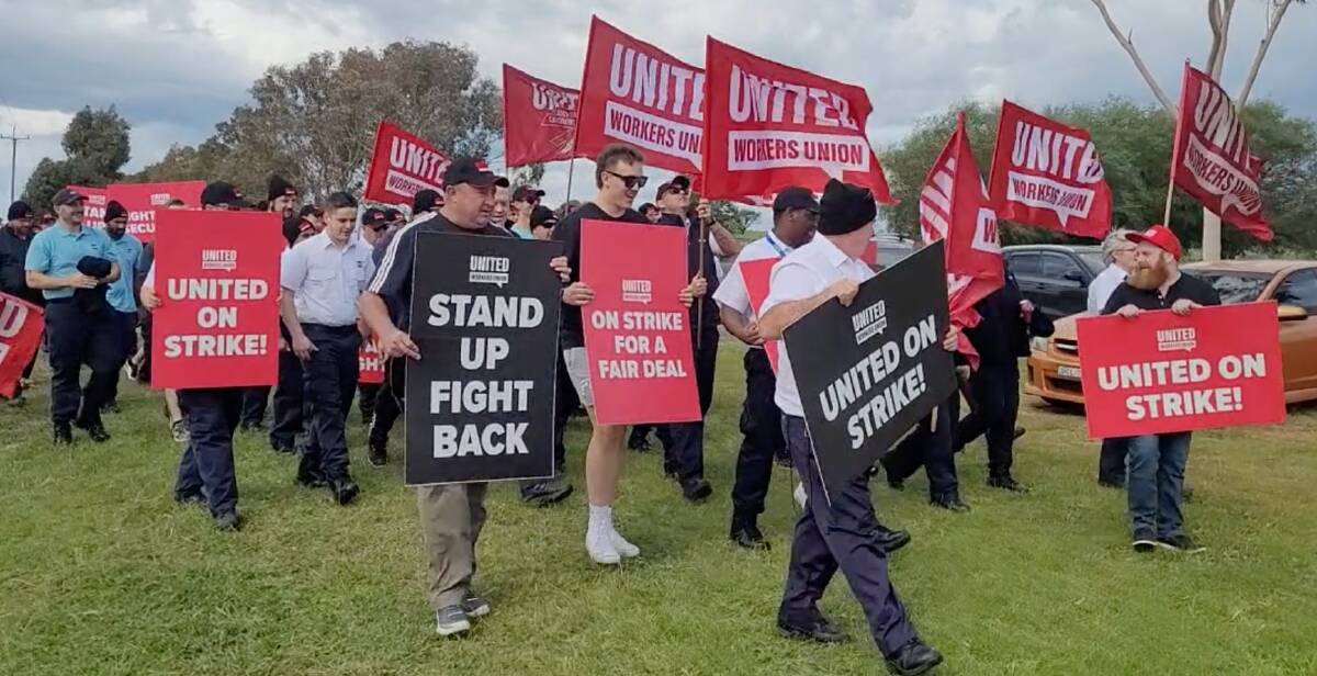 About 60 Junee Correctional Centre officers protested over a tense wage dispute last Friday. Picture contributed