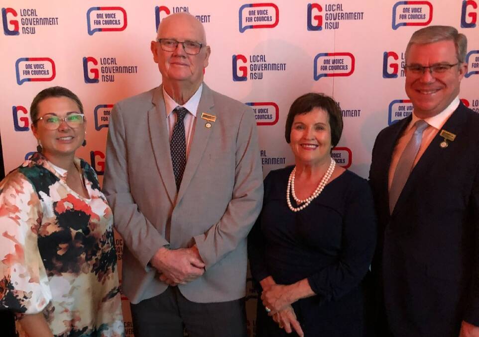 Temora general manager Melissa Boxall, councillor Nigel Judd, LGNSW president Darriea Turley and Temora mayor Rick Firman at the presentation on Monday night. Picture contributed