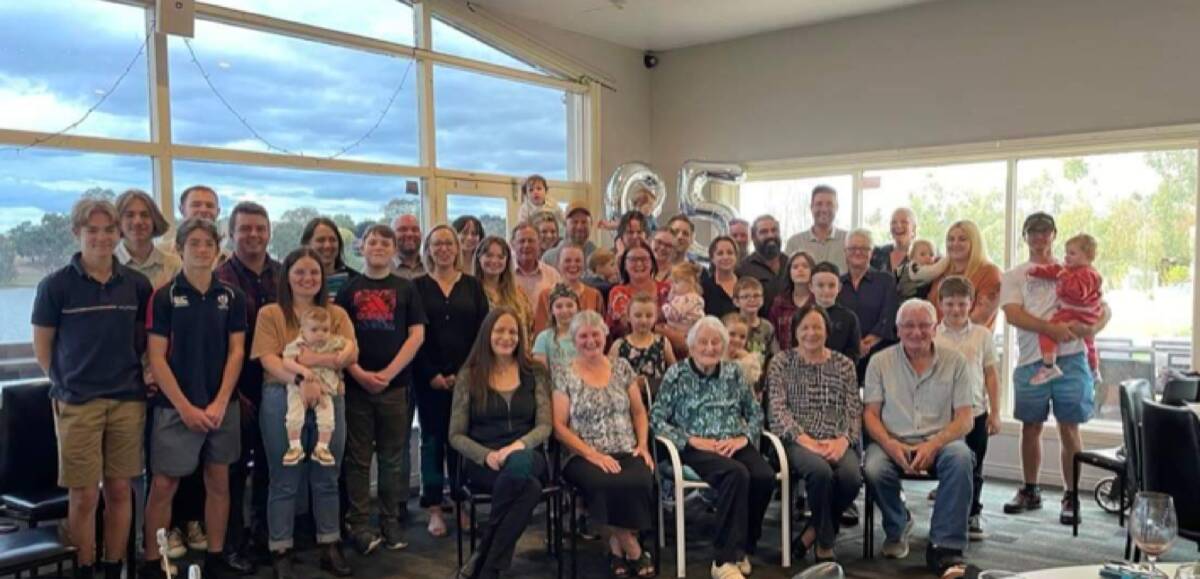 GREAT REUNION: Yvonne Langdon surrounded by her extended family at her 95th birthday celebrations this month. Photo: Contributed