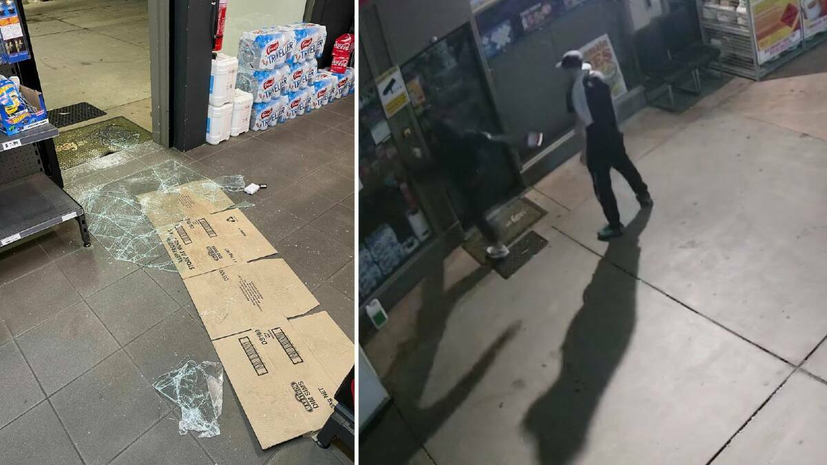 CCTV footage reveals the moments before an alleged break-in on the Mobil Junee. Picture supplied by Mobil Junee
