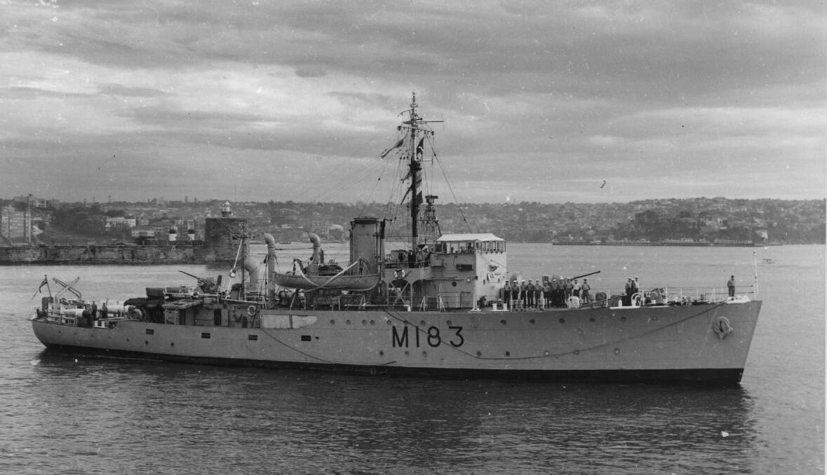The HMAS Wagga pictured in Sydney Harbour last century. Picture contributed
