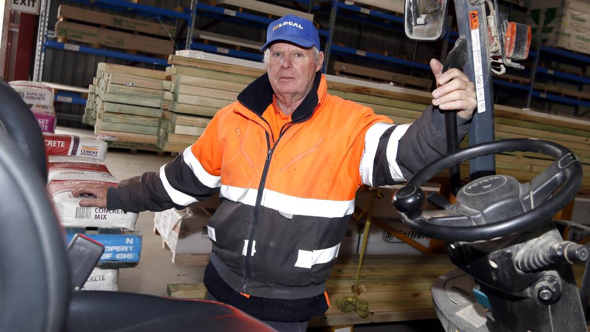 It's time: Hudson's Trade Centre Mitre 10 warehouse supervisor John Turner is retiring next week after almost 50 years. Picture: Les Smith