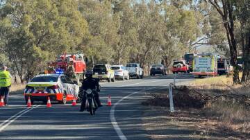 Police closed Coolamon Road following a serious crash at Downside that left two hospitalised with serious injuries on Sunday. Picture supplied