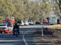 Police closed Coolamon Road following a serious crash at Downside that left two hospitalised with serious injuries on Sunday. Picture supplied