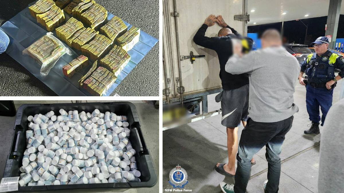 A man arrested in Wagga over the largest pharmaceutical drug haul in the state's history has been remanded in custody. Pictures courtesy NSW Police