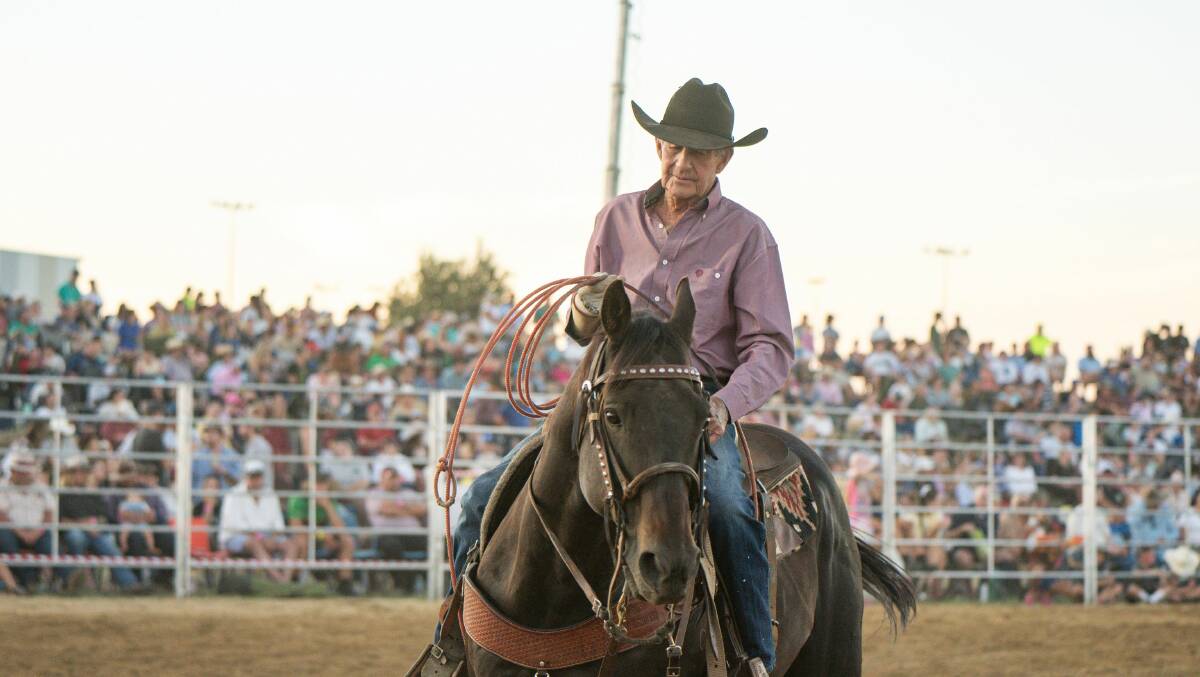 93-year-old Cootamundra cowboy Bob Holder was back in the saddle for the Wagga Pro Rodeo at the weekend. Picture courtesy Shen Billingham