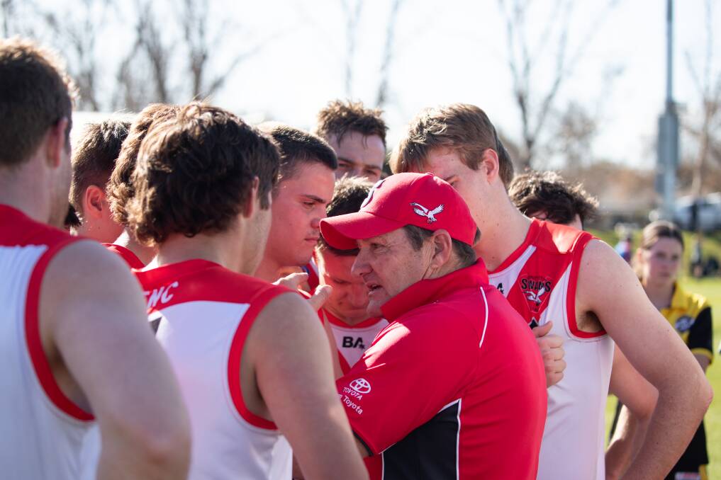 Griffith coach Greg Dreyer is predicting the Swans are in for a tough battle against Turvey Park this weekend. Picture by Madeline Begley