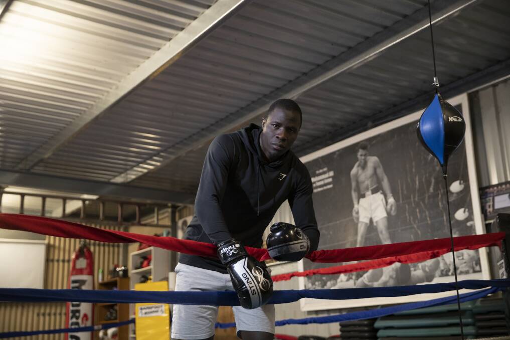 SIGHTS SET: Wagga boxer Regarn Simbwa is hoping to capture the gold medal at the upcoming Golden Gloves. Picture: Madeline Begley.