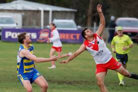 Griffith defender Charlie Cunial is free to play this weekend after accepting an early guilty plea for rough conduct in their loss to MCUE on Saturday. Picture by Les Smith