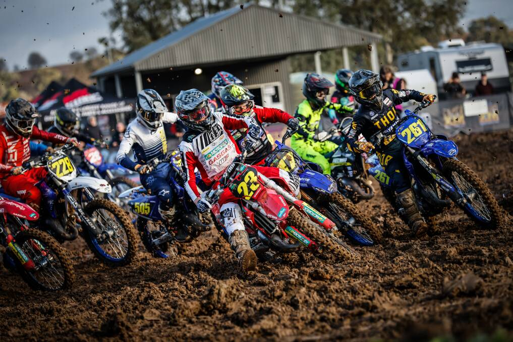 HOLESHOT: Wagga's Byron Dennis has continued his solid year by picking up a state title at the King of MX event. Picture: Peter Yandle