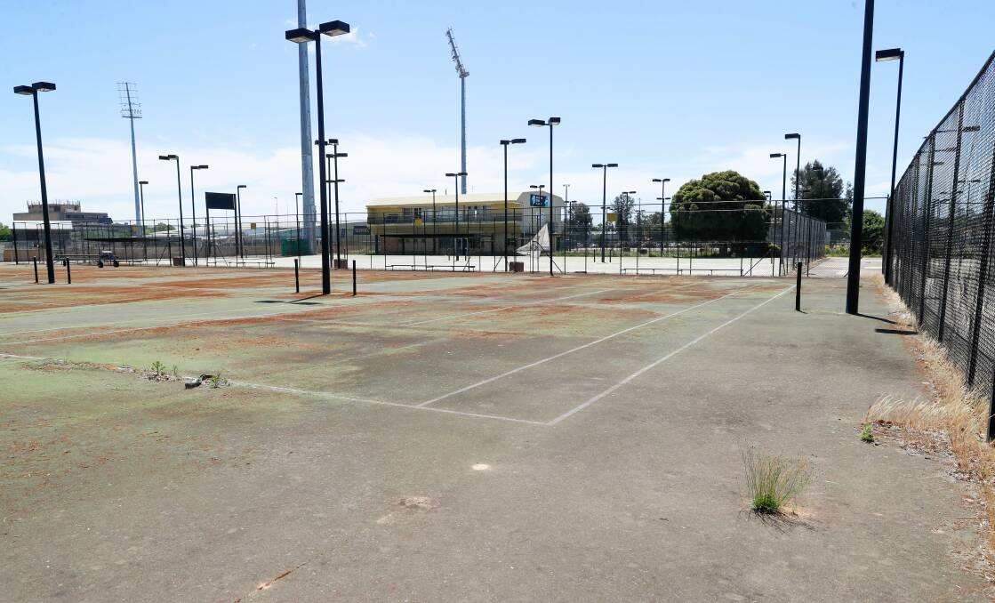 Courts at the Bolton Park facility looking a little worse for wear following five months of sitting dormant. Picture by Les Smith
