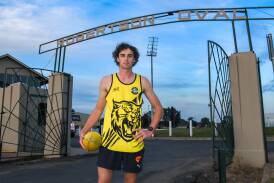 Kobe Priest is enjoying the challenge of being a leader at Wagga Tigers this season, despite only being in his second season of senior footy at the club. Picture by Bernard Humphreys