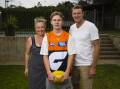 Harvey Thomas at home with his parents Jo and Russ ahead of his move to Sydney this weekend to start training with Greater Western Sydney (GWS). Picture by Ash Smith