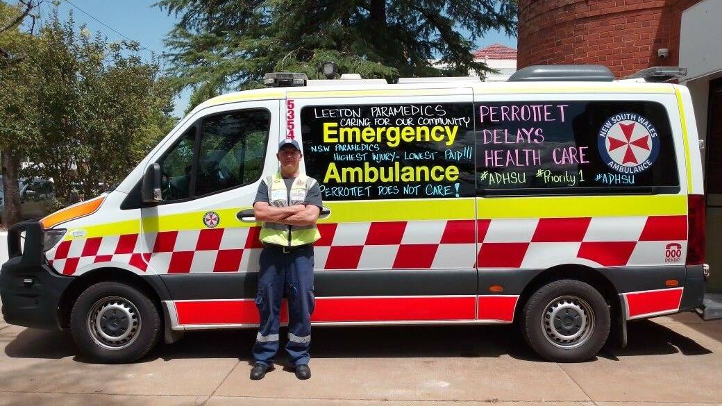 Leeton paramedic Liam Ward wants better pay for all paramedics to better reflect their training. Picture supplied