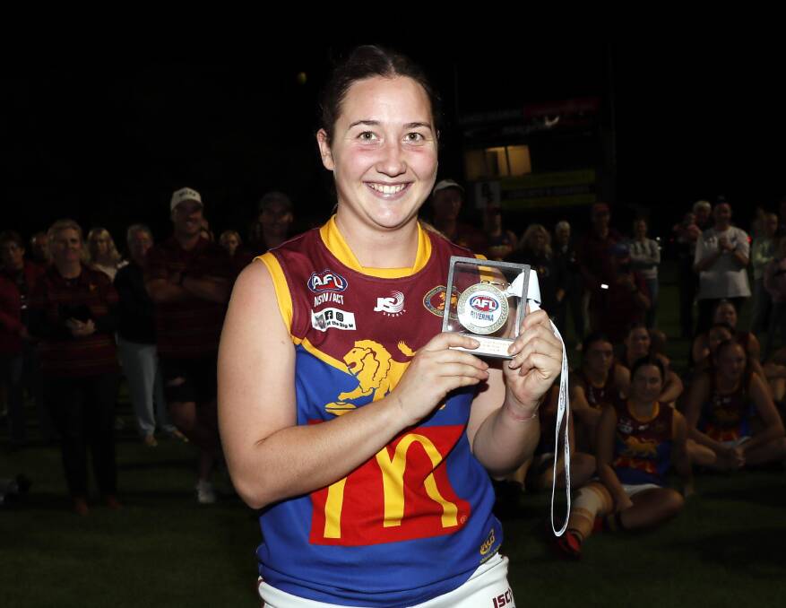 Ganmain-Grong Grong-Matong player Lucy Anderson was awarded player of the year at Thursday night's Southern NSW Women's League grand final. Picture by Les Smith