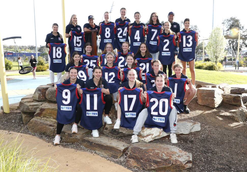 The inaugural Rivierna under 16s girls team will play Sydney Swans Academy in Albury this week in the Super 24 Series. Picture by Les Smith