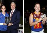 Southern NSW Women's League 2023 rising star Jessica Wendt and player of the year Lucy Anderson were presented with their awards after the grand final. Pictures by Les Smith