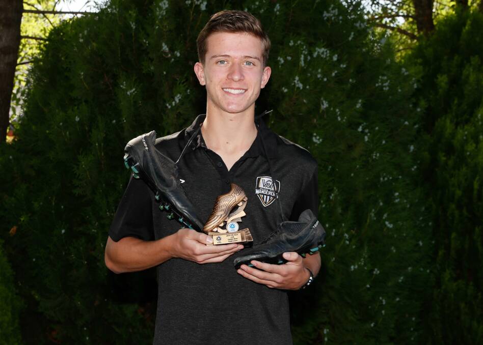 Kade Lyons, 16, has won the under 18s Capital Premier League Golden Boot after kicking 24 goals this season. Picture by Les Smith