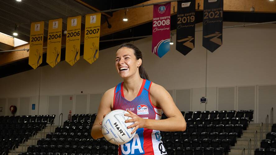 NSW Swifts training partner Grace Whyte. Picture by NSW Swifts