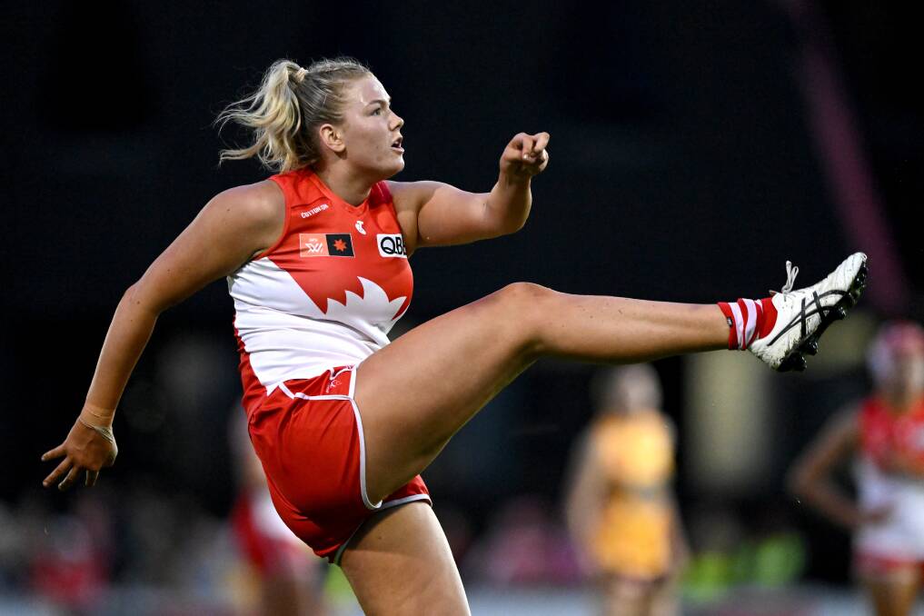 Ally Morphett is loving her experience as a Swan after joining the club for season seven of the AFLW. Picture Getty Images