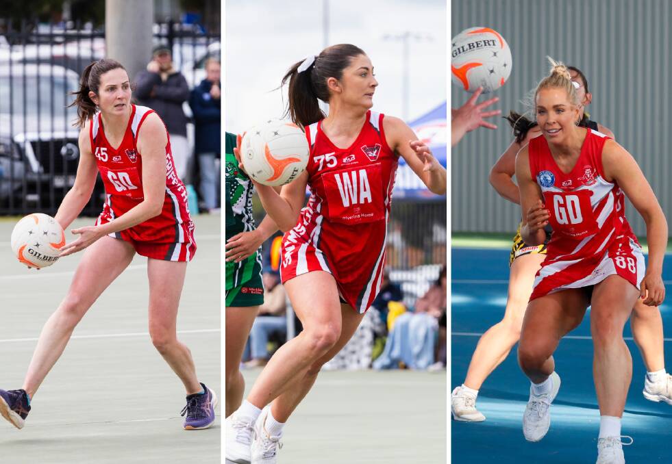 Riverina League coach Joh Munro, captain Georgia Fuller, and vice-captain Olivia Jolliffe in action during 2023. Pictures by Ash Smith, Les Smith