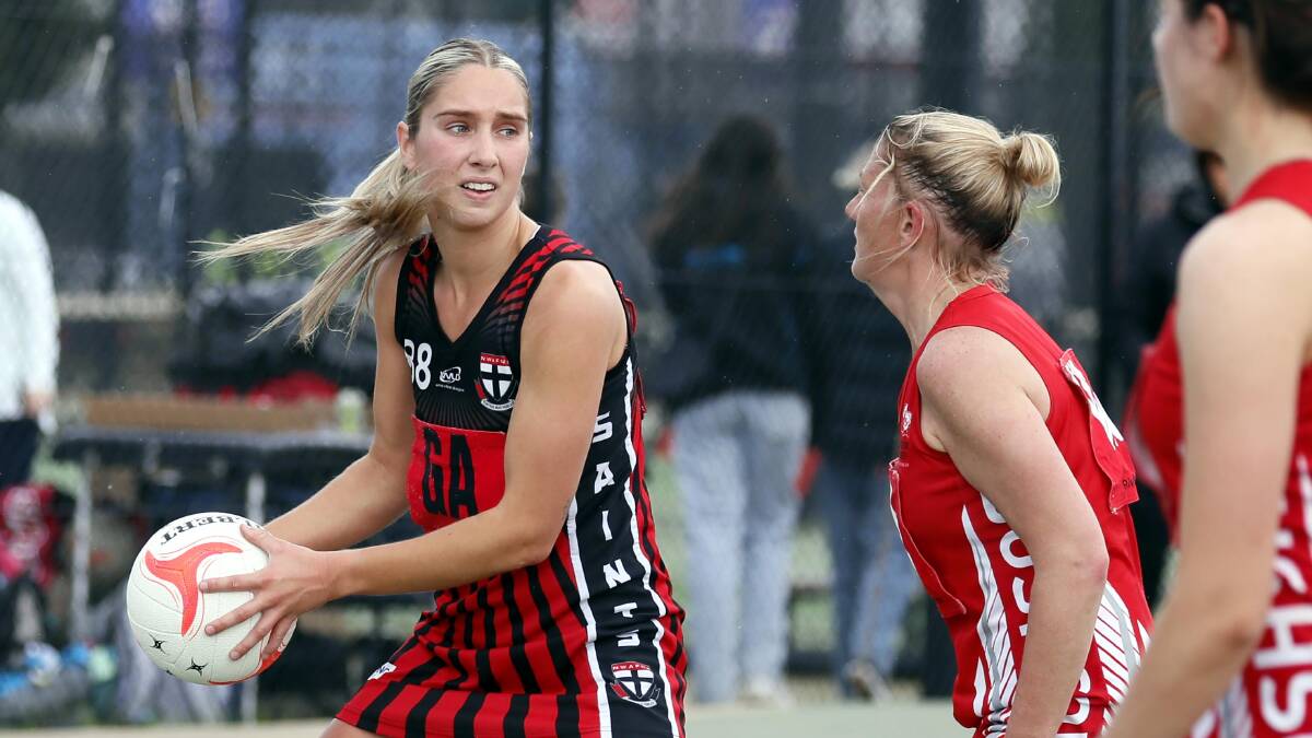 North Wagga playing coach Flynn Hogg will miss 12 months of netball after rupturing her Achilles tendon. Picture by Les Smith