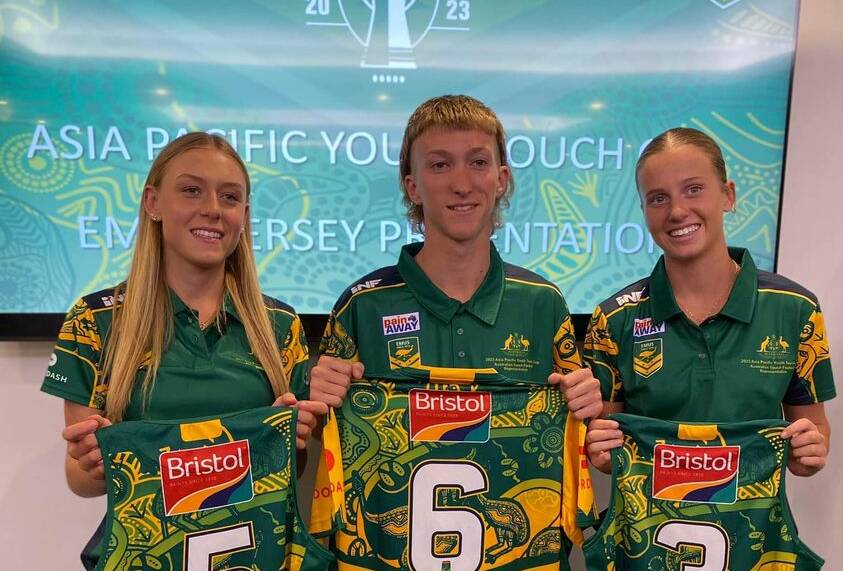 Wagga's Claudia Wheatley, Ethan Semple, and Cleo Buttifant played together for Australia earlier this year before their Emerging Blues selection. Picture supplied