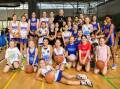 Lauren Jackson with Wagga Basketball representative players during her She Hoops program. Picture by Bernard Humphreys