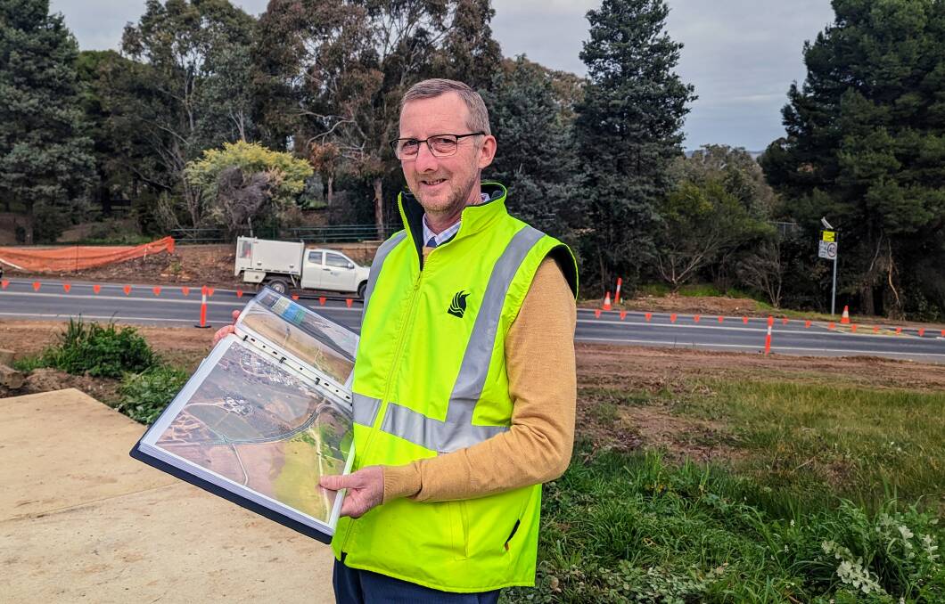 Wagga City Council's director of strategy and projects Phil McMurray surveys upgrade plans in front of Lord Baden Powell Drive. Picture by Dan Holmes