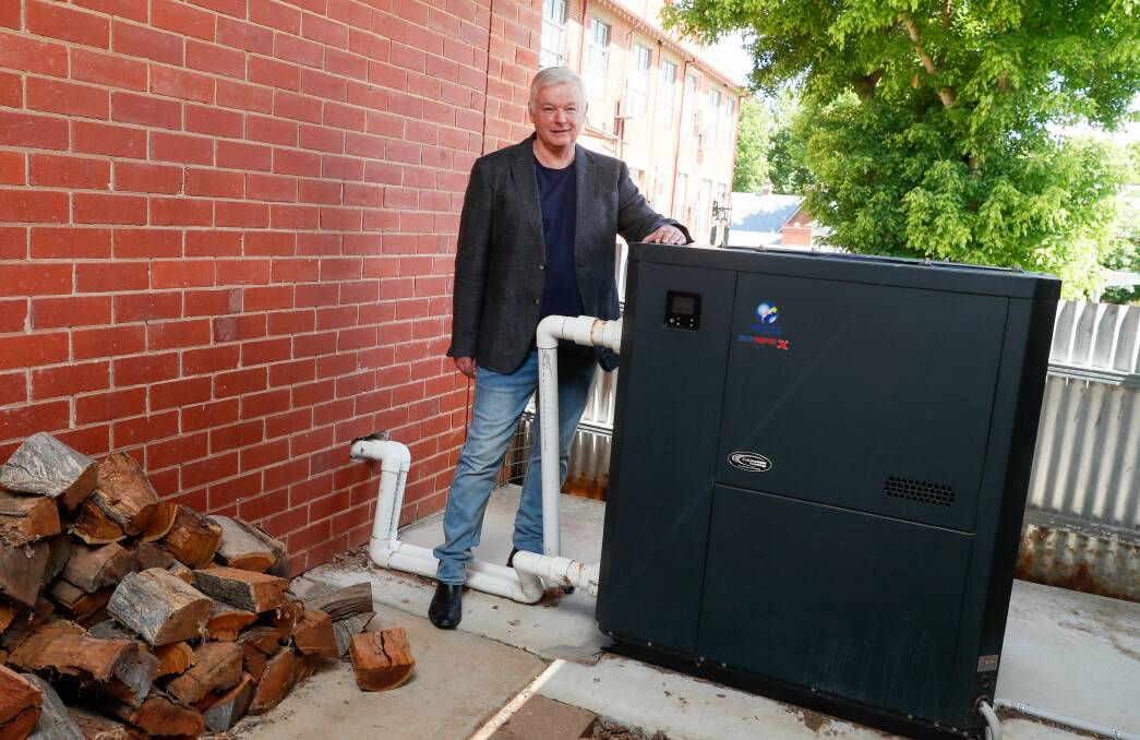 The heat pump that converts Ed Wellham's solar energy into warm water. Picture by Les Smith