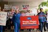 Wagga Nurses and Midwives on strike for better staff to patient ratios last year. File picture by Madeline Begley