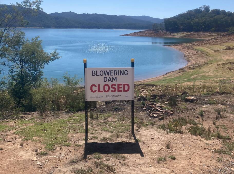 Signs were erected after the Blowering Dam was closed to visitors on Friday. Picture supplied