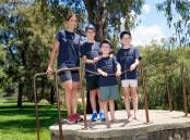 Genevieve O'Hare of The Torie Finnane Foundation with her children, Abbie, 8, Hugh, 5 and Ted, 10, will be tackling The Top of Oz for Torie walk on Saturday. Picture by Les Smith