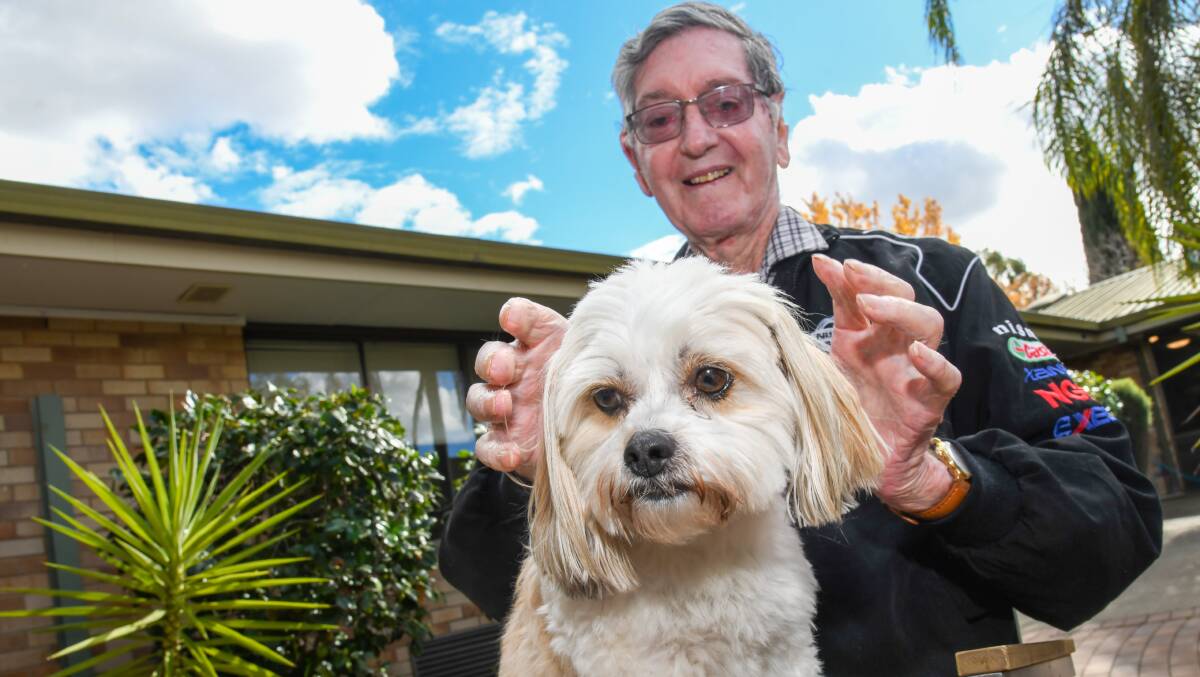 The Forrest Centre resident Terry Harvey enjoys the company of shih tzu Ellie May. Picture by Bernard Humphreys