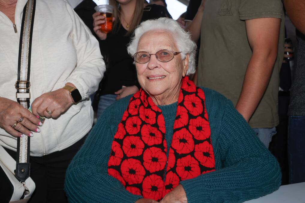 Martha Lamprey, 92, at the William Farrer Hotel for two-up. Picture by Tom Dennis