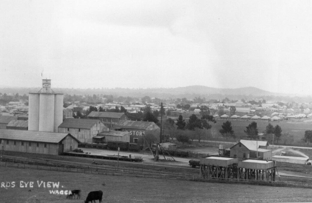 PANORAMA: View over the Wagga Railway Goods Yard and Murrumbidgee Milling Company. Picture: CSURA 029 and Geoff Haddon