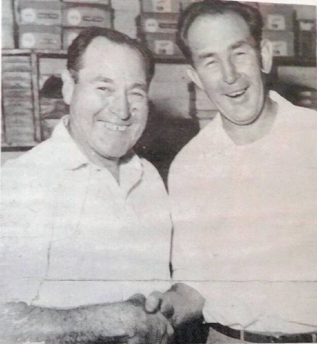 SPORTING FRIENDSHIP: Reg Montgomery (left) with friend and fellow boxing referee Steve Norrish. Picture: The Daily Advertiser