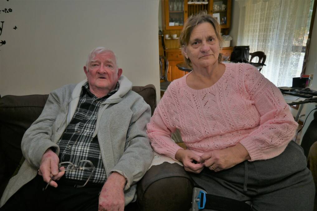 FEARFUL: Victor and Elizabeth Steed say they have barely slept since being burgled on Monday morning. The burglars ransacked their home and stole two mobility scooters, one of which was totally trashed. Picture: Kenji Sato
