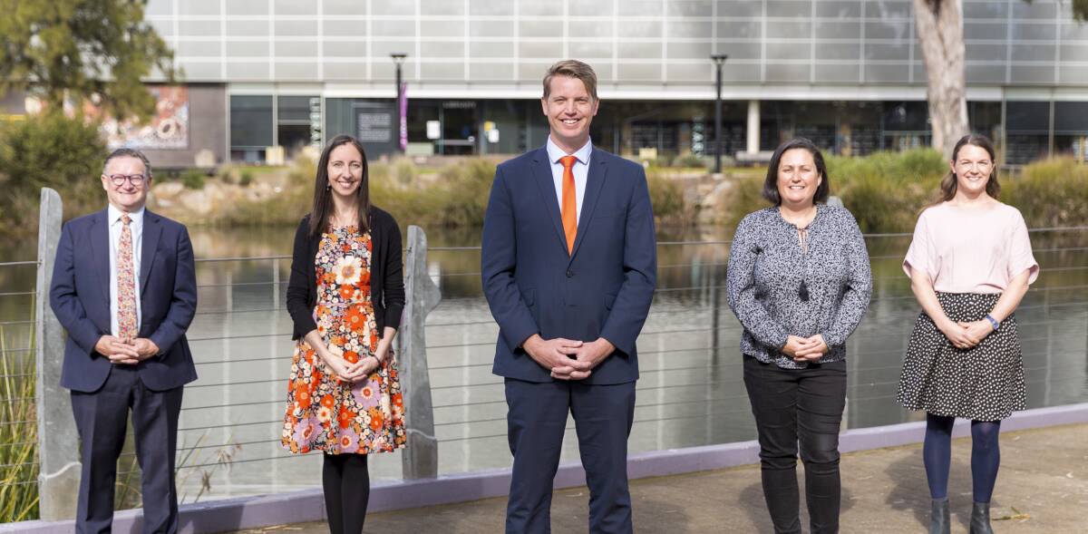 LABOUR OF LOVE: Mark Jeffreson, Amelia Parkins, Dan Hayes, Vanessa Keenan, Sophie Kurylowicz are the five candidates running on the Labor ticket. They hope to snag some more seats come September 4. Picture: Supplied