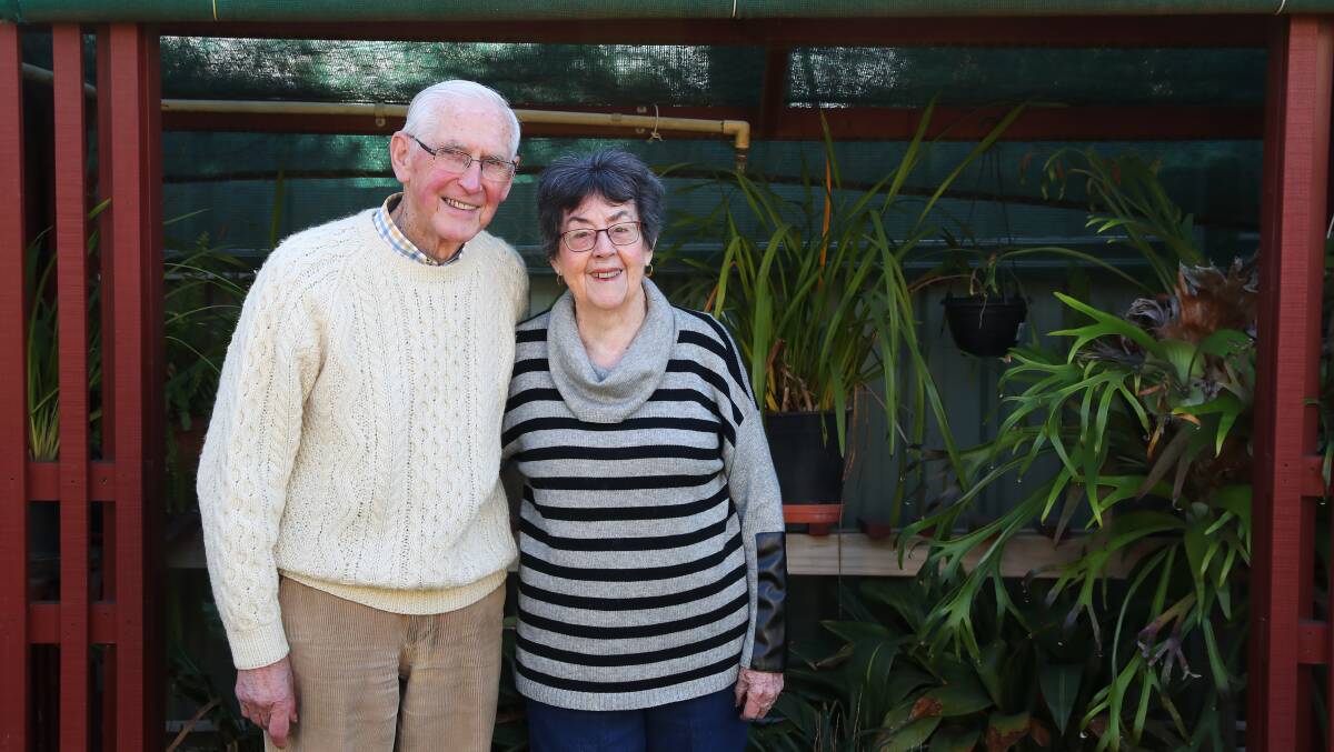 LIFE LONG LOVERS: Frank and Pauline Cleary met each other in Wagga in 1953 and have been madly in love ever since. Picture: Emma Hillier