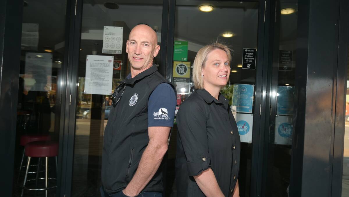 NO HOLDS BARRED: William Farrer Hotel publican David Barnhill and Romano's Hotel publican Belinda King are cracking down on anti-social drinking behaviour at Wagga pubs and venues. Picture: Kenji Sato