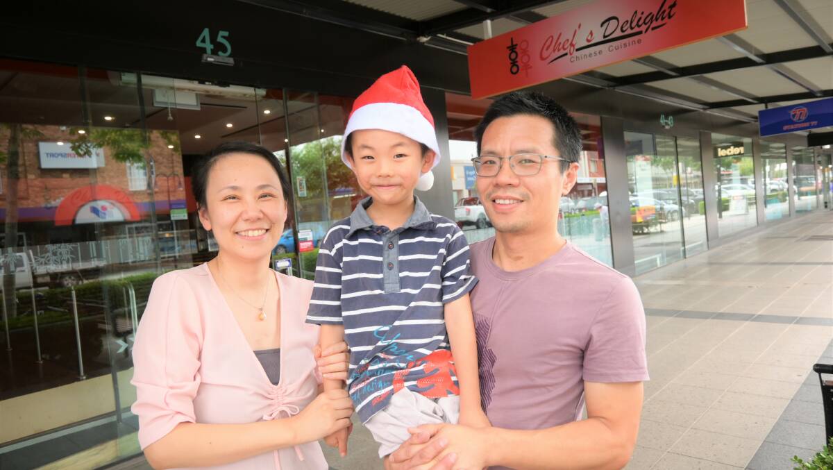 Shirley Fang, Jayden Zhou, and Johnny Zhou opened their restaurant last Christmas. Picture: Kenji Sato