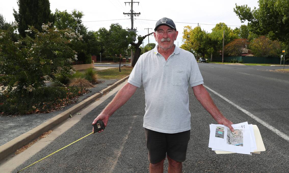 DESPERATE MEASURES: Eric Board has been rallying the neighourhood to send letters of complaint to council about the proposed cycle path. Picture: Emma Hillier. 