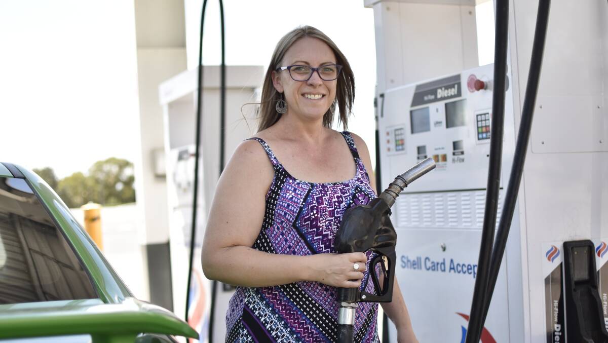 RELIEVED: Renae Robertson said the dip in prices made a huge difference to her fuel budget. Picture: Kenji Sato