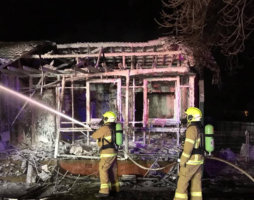 A North Griffith house was totally destroyed in a fire on Wednesday. Picture: Fire and Rescue NSW Griffith. 