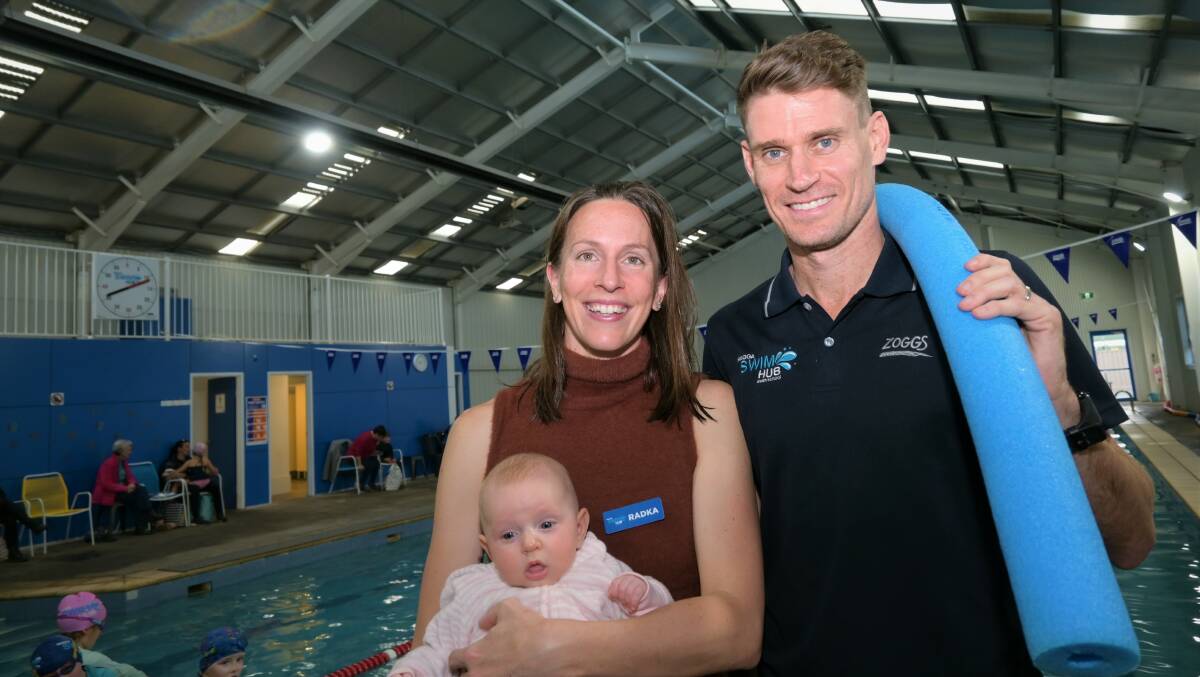 Radka Kahlefeldt and Brad Kahlefeldt with their 3-month-old daughter Indiana. Picture: Kenji Sato