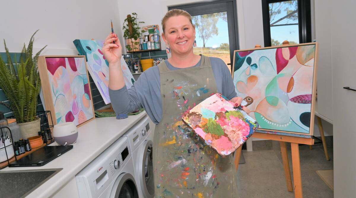 SIDE HUSTLE: Kindy teacher Kate Marshall made the best of COVID lockdown by starting a painting business. Picture: Kenji Sato