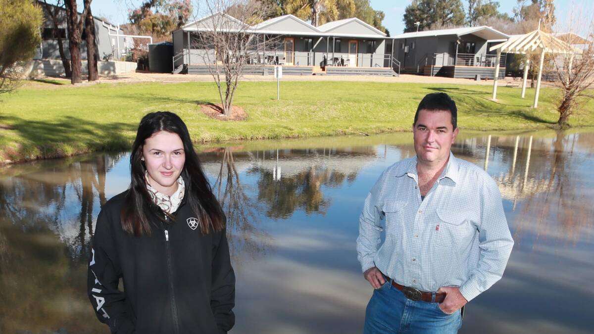 PARK LIFE: Maddi Griffith and her father Richard Griffith, who has had to turn away several Victorians who were trying to enter Wagga despite lockdown restrictions. Picture: Les Smith